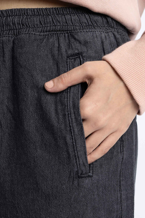 The Charcoal Pull Up Wide Leg Jeans